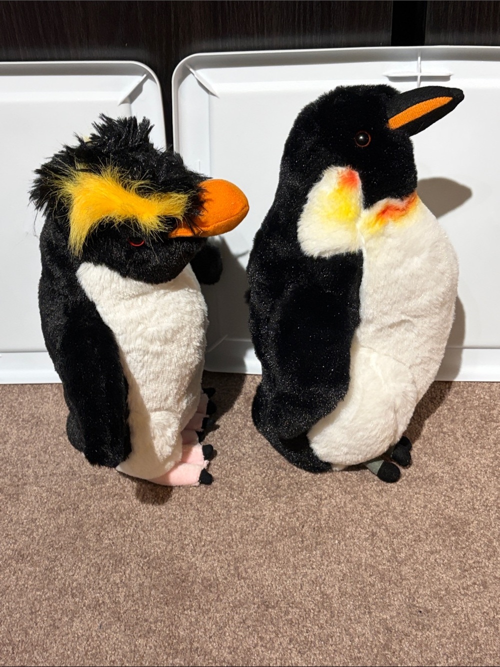 Plush Penguin pair - Black, White & Orange - Picture 4 of 5